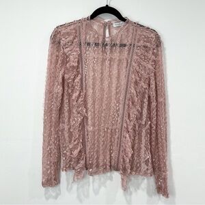 NWOT Endless Rose Pink Lace Long Sleeve Top
